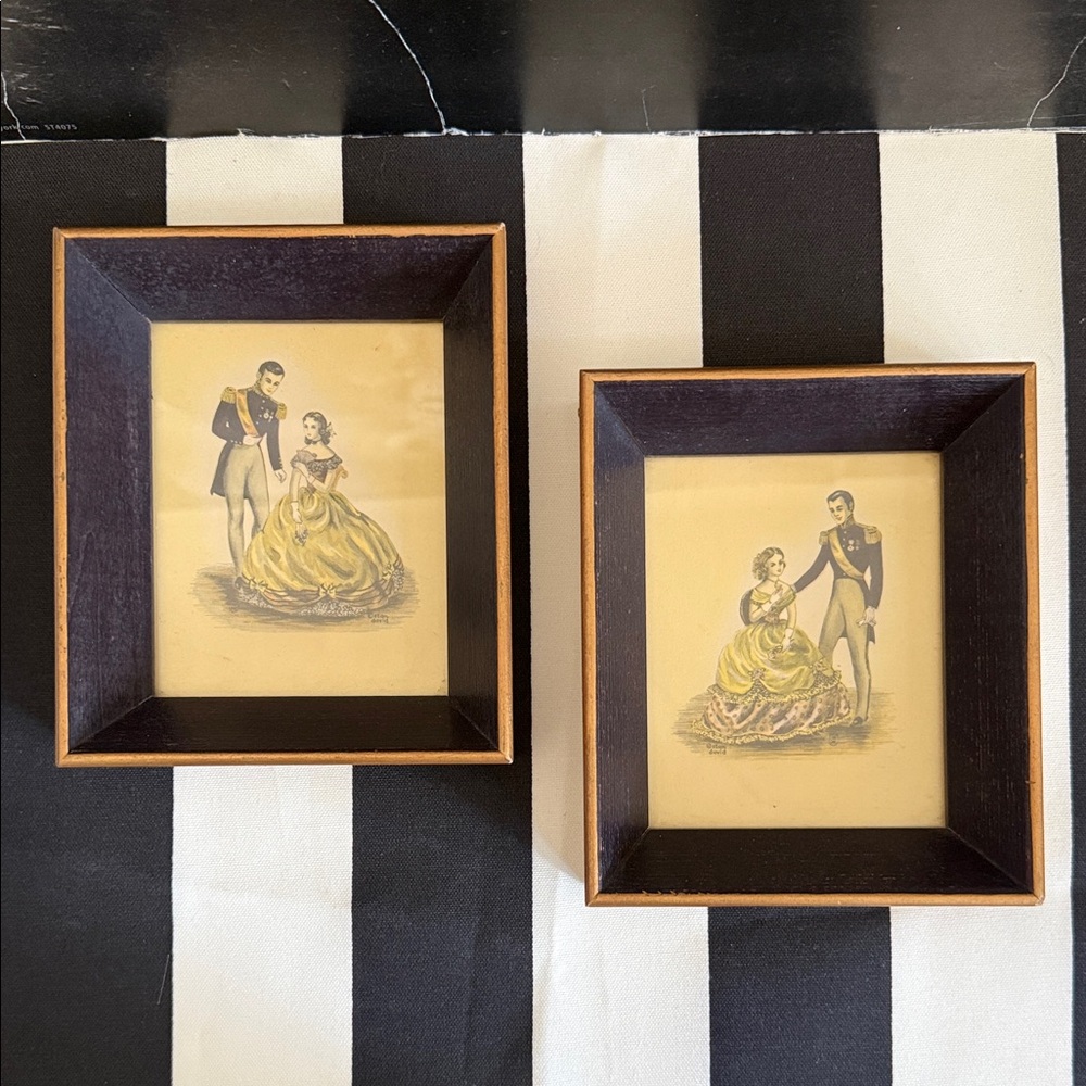Vintage Romantic Victorian Framed Prints Set | French Cottage Wall Decor
